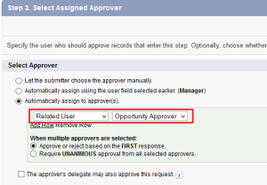 Select Assigned Approver